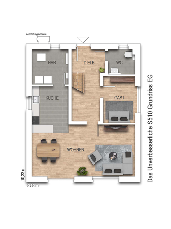 Grundriss Erdgeschoss Einfamilienhaus Siegen / Trupbach
