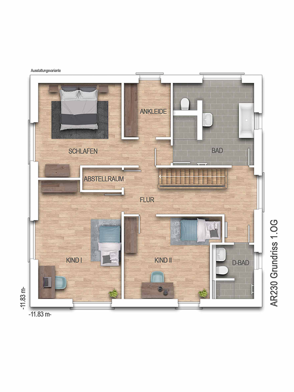 Grundriss Obergeschoss Einfamilienhaus Saarbr�cken