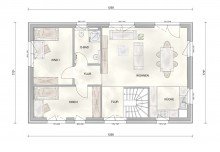 Grundriss EG Schl�sselfertiger Bungalow Cumulus 560 - 748 m�, Sackgassenlage Brohl-L�tzing