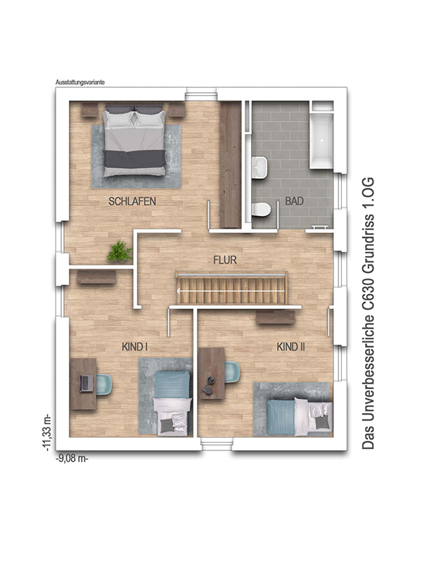 Grundriss Obergeschoss Einfamilienhaus Pulheim / Dansweiler