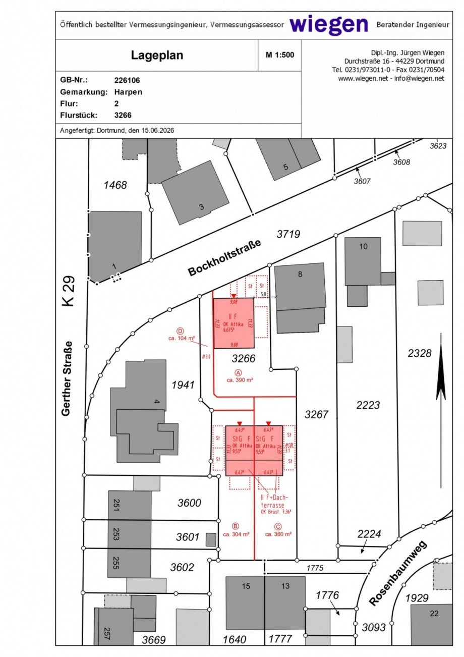 Lageplan Doppelhaush�lfte Bochum / Harpen