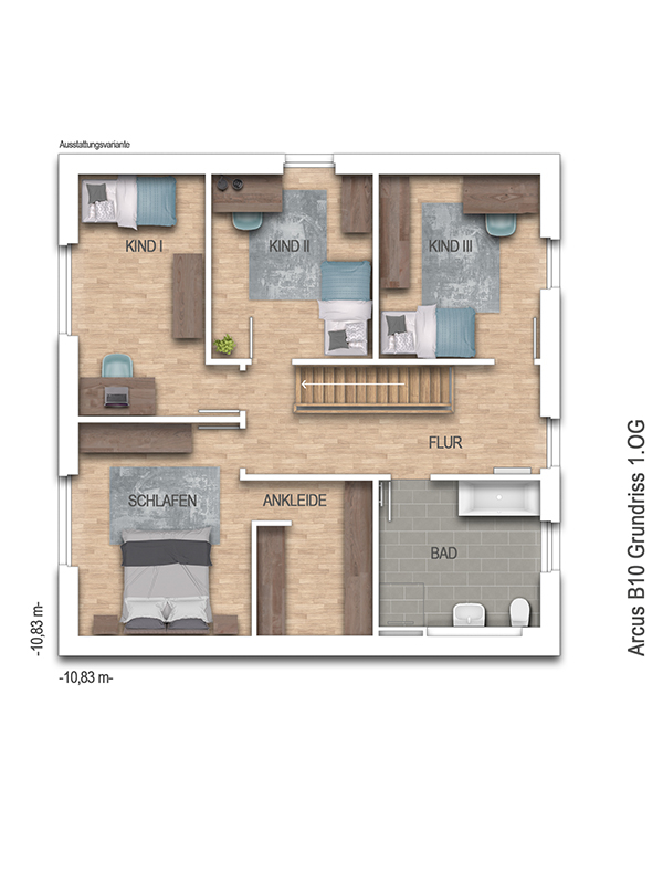 Grundriss Obergeschoss Einfamilienhaus Kamen