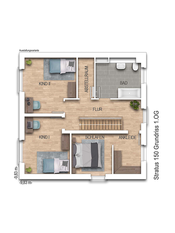 Grundriss Obergeschoss Einfamilienhaus Weyhausen