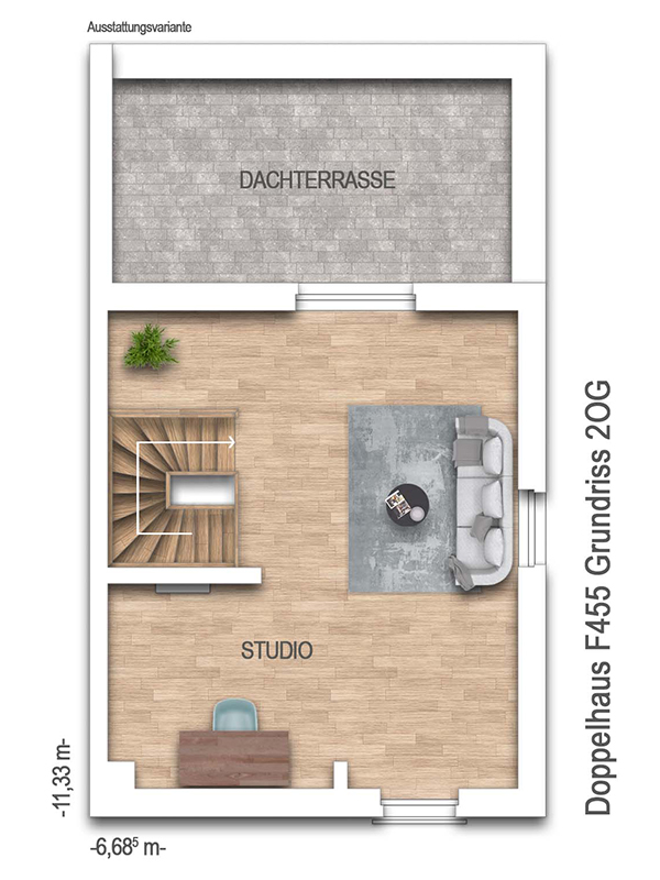 Grundriss 2. Obergeschoss Doppelhaush�lfte Wolfsburg