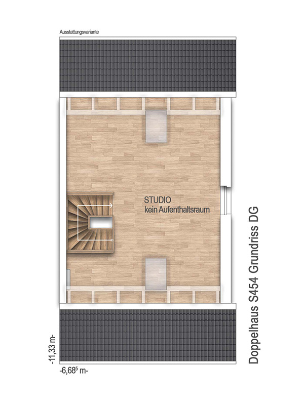 Grundriss Dachgeschoss Doppelhaush�lfte K�ln