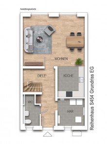 Erdgeschoss Reihenmittelhaus in Eschweiler!