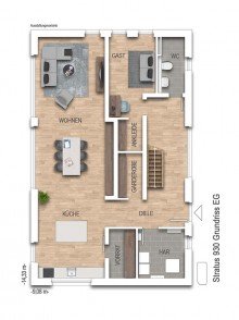 Grundriss Erdgeschoss Luxus an unverbaubarer Feldrandlage!