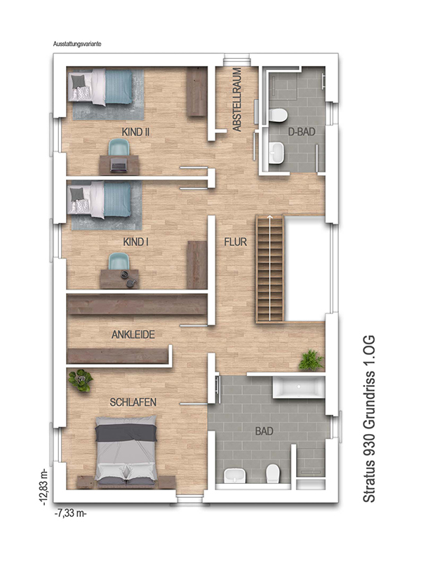 Grundriss Obergeschoss Einfamilienhaus Weyhausen