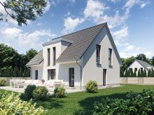 Visualisierung mit Putzfassade und optionalem Zwerchgiebel Ein massives Traumhaus in Traumlage!